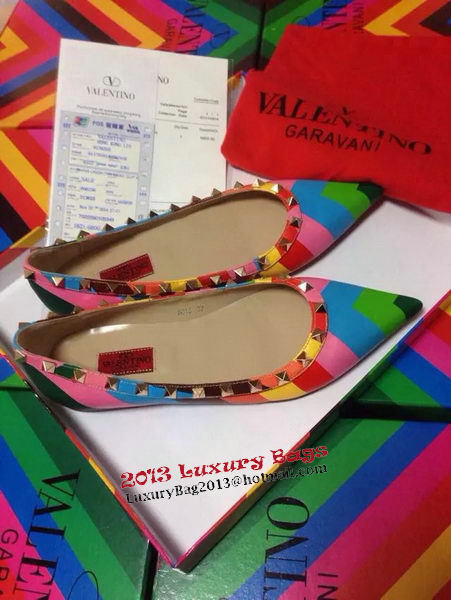 Valentino Point-Toe Flat Sheepskin Leather VT428 Multicolour