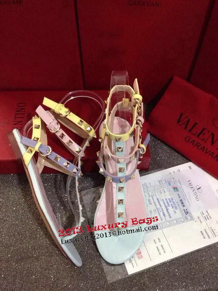 Valentino Sandals Leather VT424 Pink&SkyBlue