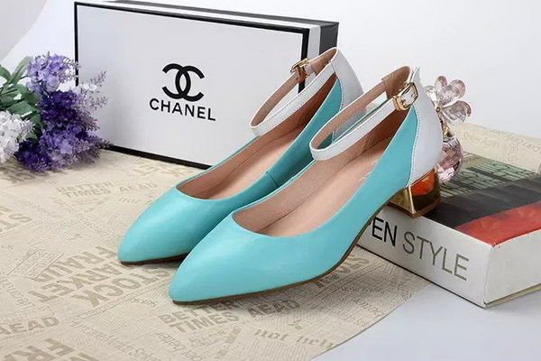 Chanel Pump Sheepskin Leather CH1300 Light Blue