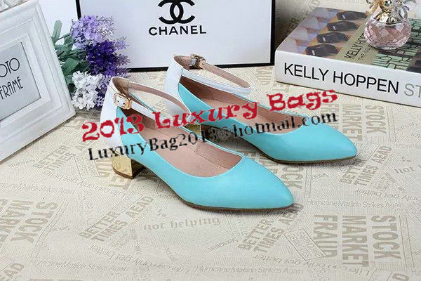 Chanel Pump Sheepskin Leather CH1300 Light Blue