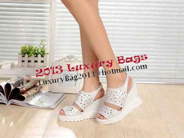 Chanel Wedges 110mm Sandal Leather CH1302 Silver