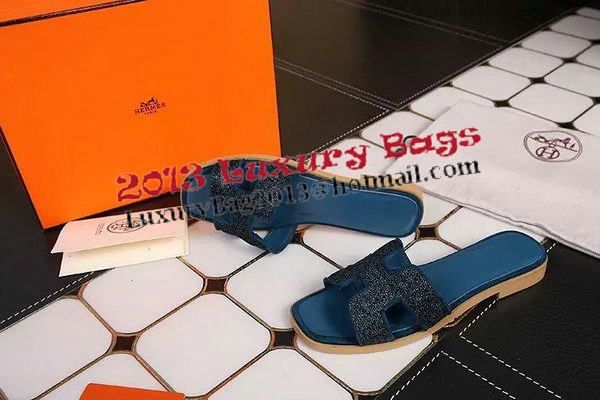 Hermes Slipper Leather HO0509 Royal