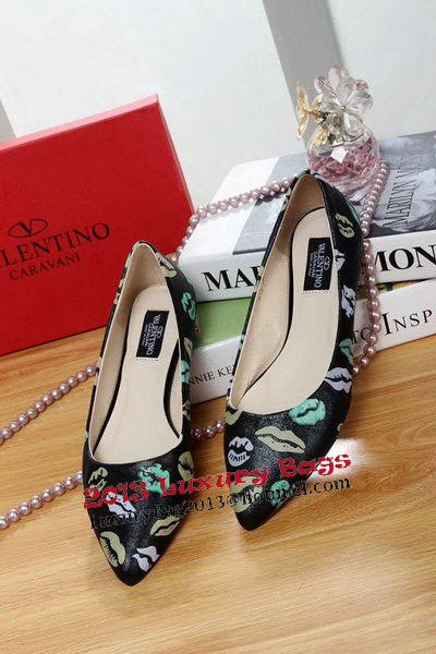 Valentino Leather Flat VT556 Black