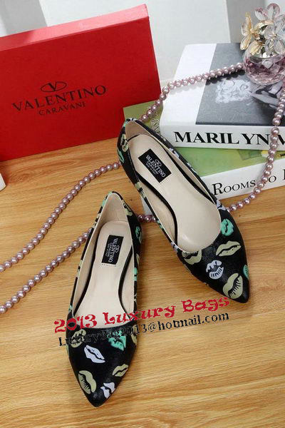 Valentino Leather Flat VT556 Black