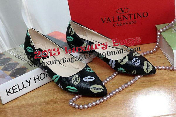 Valentino Leather Flat VT556 Black