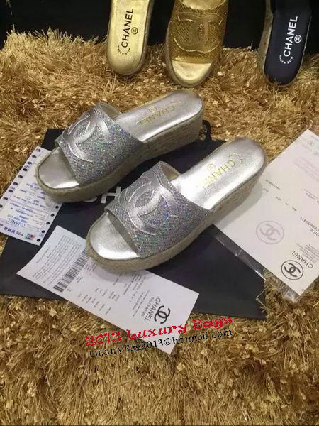 Chanel Slipper CH1376 Silver