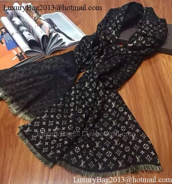 Louis Vuitton Scarf Silk LV107 Black