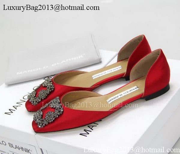 Manolo Blahnik Ballerina Satin Canvas MB099 Red