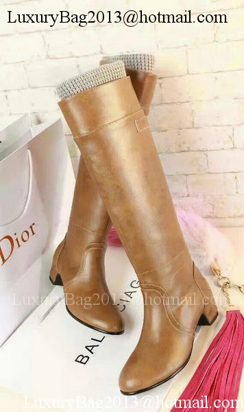 Chanel Leather Knee Boots CH1474 Wheat