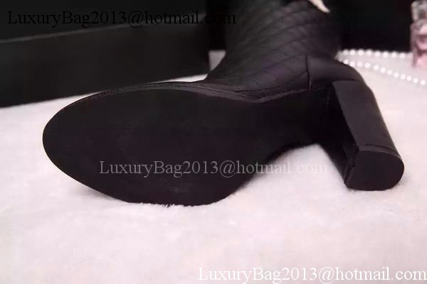 Chanel Leather Knee Boots CH1479 Black