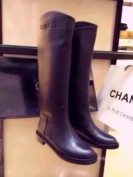 Chanel Leather Knee Boots CH1498 Black