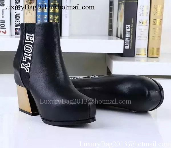 Chanel Sheepskin Leather Ankle Boot CH1505 Black