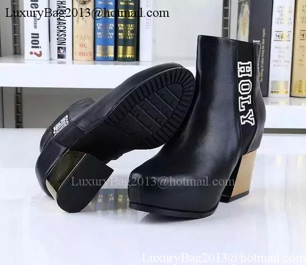 Chanel Sheepskin Leather Ankle Boot CH1505 Black