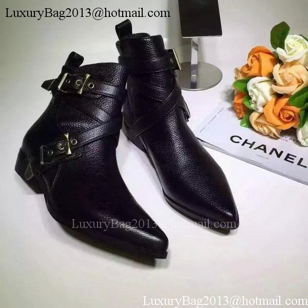 Chanel Sheepskin Leather Ankle Boot CH1506 Black