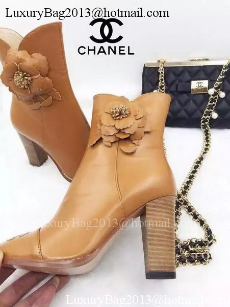 Chanel Sheepskin Leather Ankle Boot CH1513 Wheat