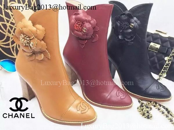 Chanel Sheepskin Leather Ankle Boot CH1513 Wheat