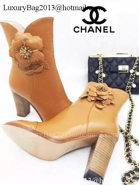 Chanel Sheepskin Leather Ankle Boot CH1513 Wheat