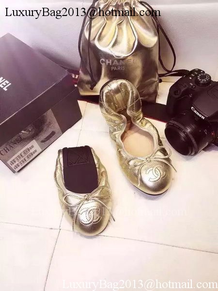 Chanel Sheepskin Leather Ballerina CH1421 Gold