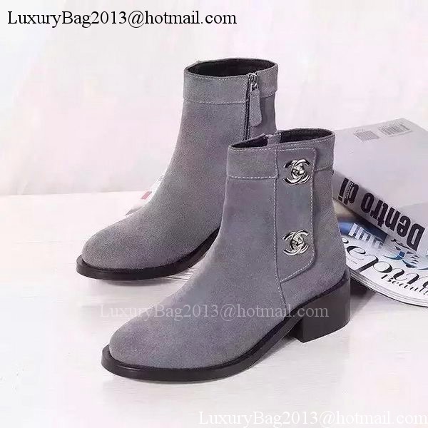 Chanel Suede Leather Ankle Boot CH1499 Grey