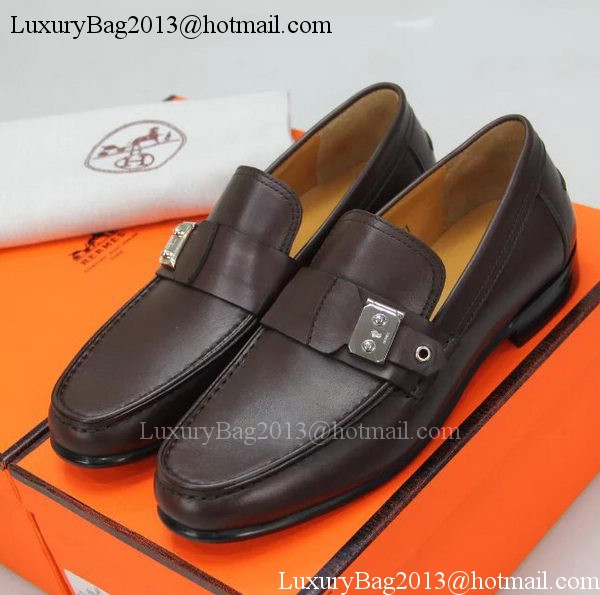 Hermes Casual Shoes Leather HO557 Brown