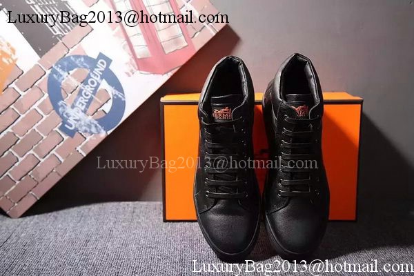 Hermes Casual Shoes Leather HO570 Black