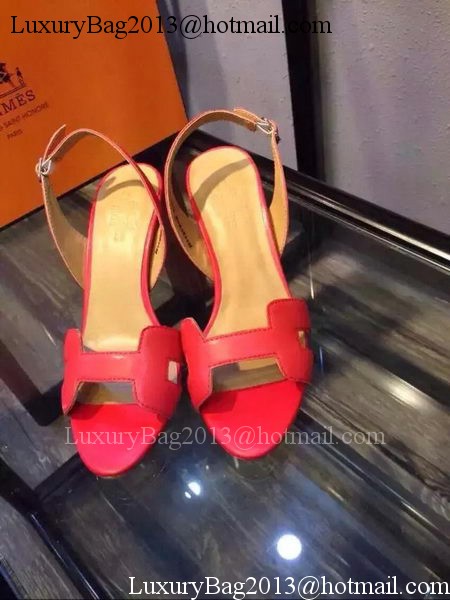 Hermes Leather Sandal HO546 Red