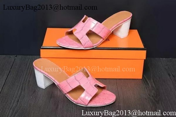 Hermes Slipper Leather HO0514 Pink