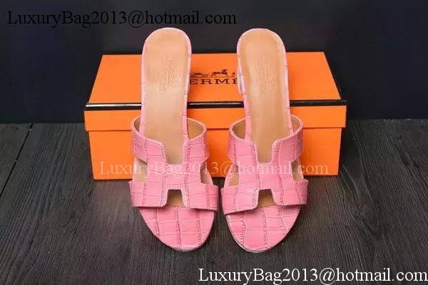 Hermes Slipper Leather HO0514 Pink