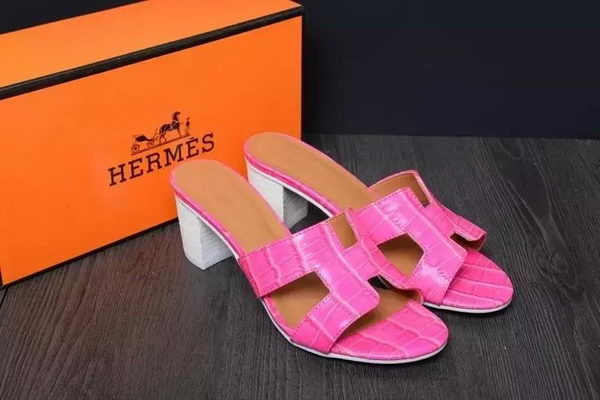 Hermes Slipper Leather HO0517 Rose