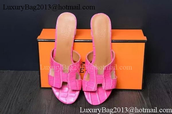 Hermes Slipper Leather HO0517 Rose