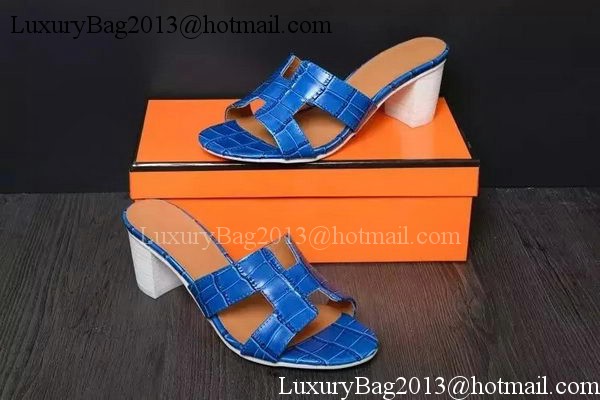 Hermes Slipper Leather HO0521 Blue