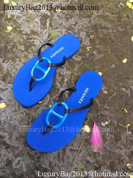 Hermes Slipper Leather HO0534 Blue