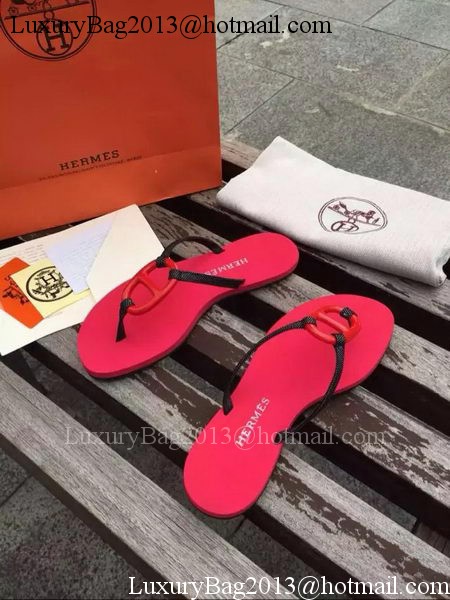 Hermes Slipper Leather HO0535 Rose