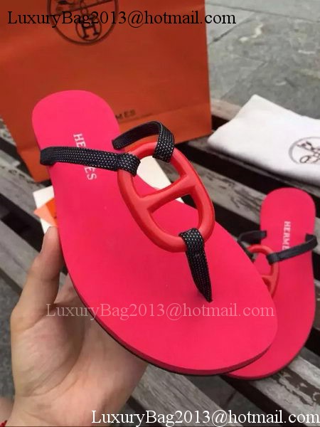 Hermes Slipper Leather HO0535 Rose