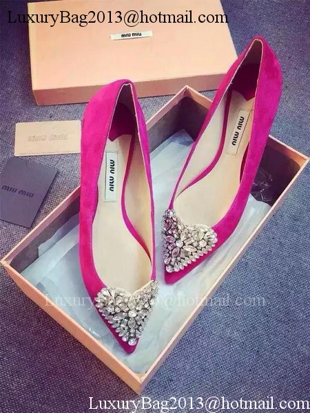 miu miu Suede Leather Pump MM389 Rose