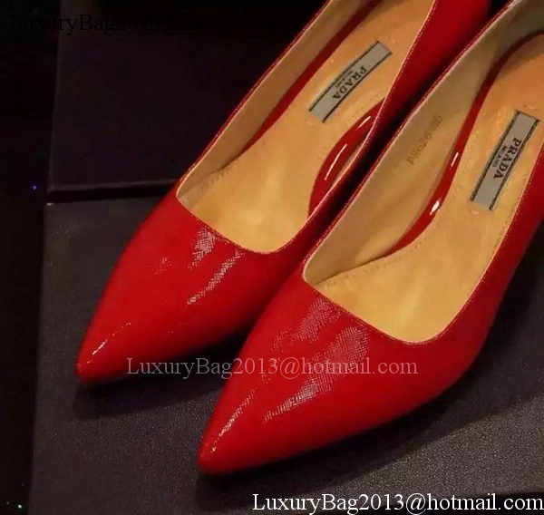 Prada 80mm Leather Pump PD518 Red