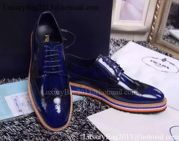 Prada Casual Shoes Leather PD474 Blue