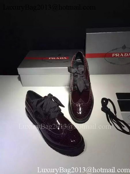 Prada Casual Shoes Leather PD530 Burgundy