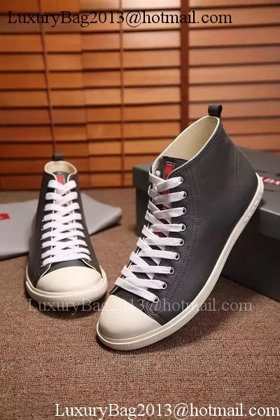 Prada Casual Shoes Leather PD545 Grey