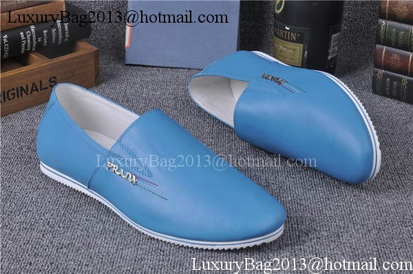 Prada Casual Shoes Leather PD547 Light Blue