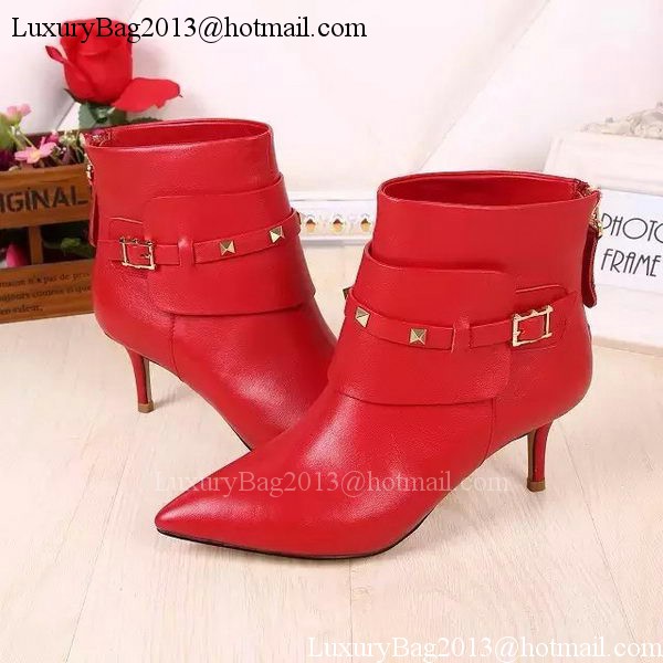 Valentino Ankle Boot Leather VT626 Red