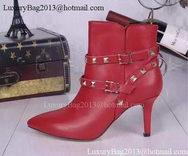 Valentino Ankle Boot Leather VT681 Red