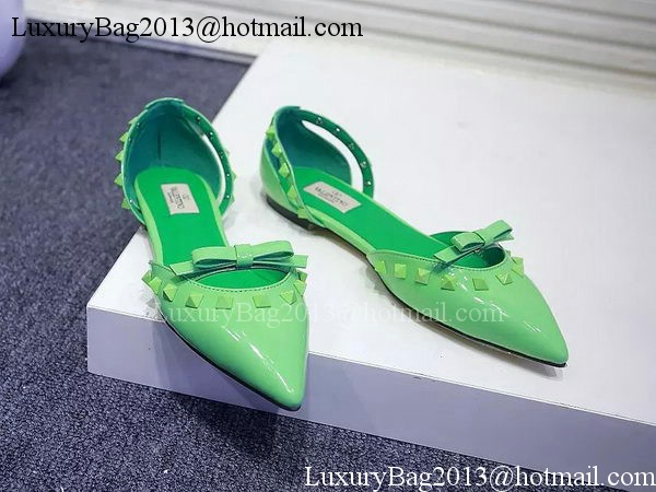 Valentino Leather Flat VT576 Green