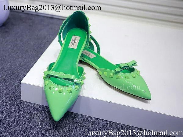 Valentino Leather Flat VT576 Green