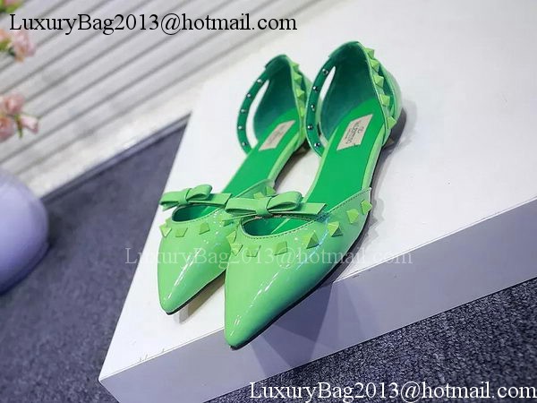 Valentino Leather Flat VT576 Green