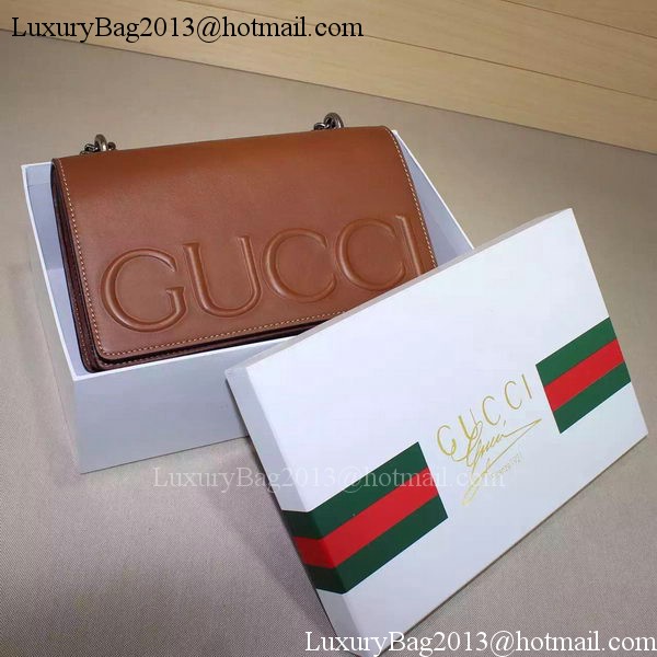 Gucci XL Calfskin Leather mini Bag 421850 Brown