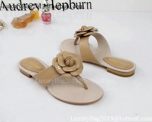 Chanel Thong Sandal Leather CH1666 Apricot