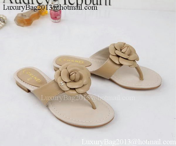 Chanel Thong Sandal Leather CH1666 Apricot