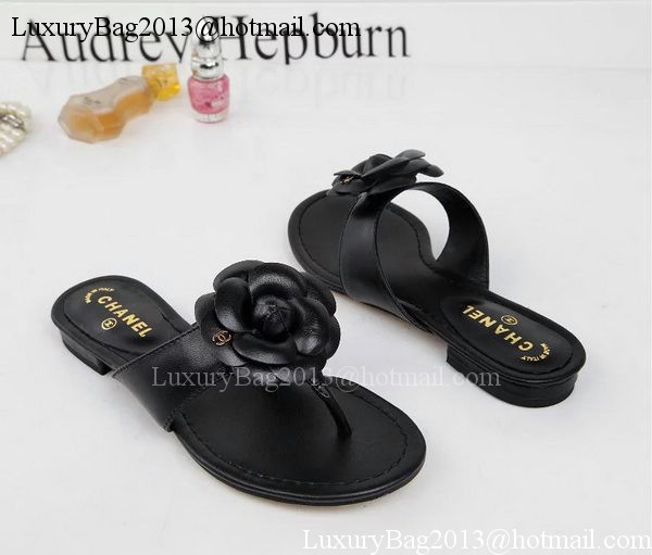 Chanel Thong Sandal Leather CH1666 Black