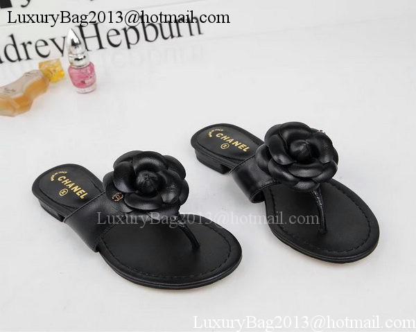 Chanel Thong Sandal Leather CH1666 Black